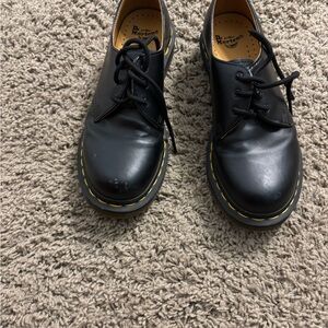 Dr. Martens Black Shoes with Yellow Stitching